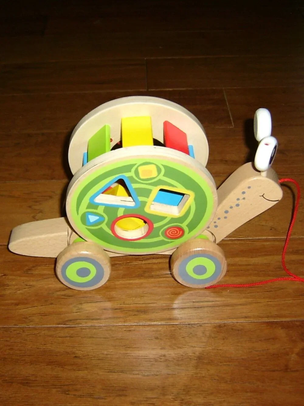 Hape Wooden Snail Pull Toy Shape Sorter Toddler Learning Toy, VGUC